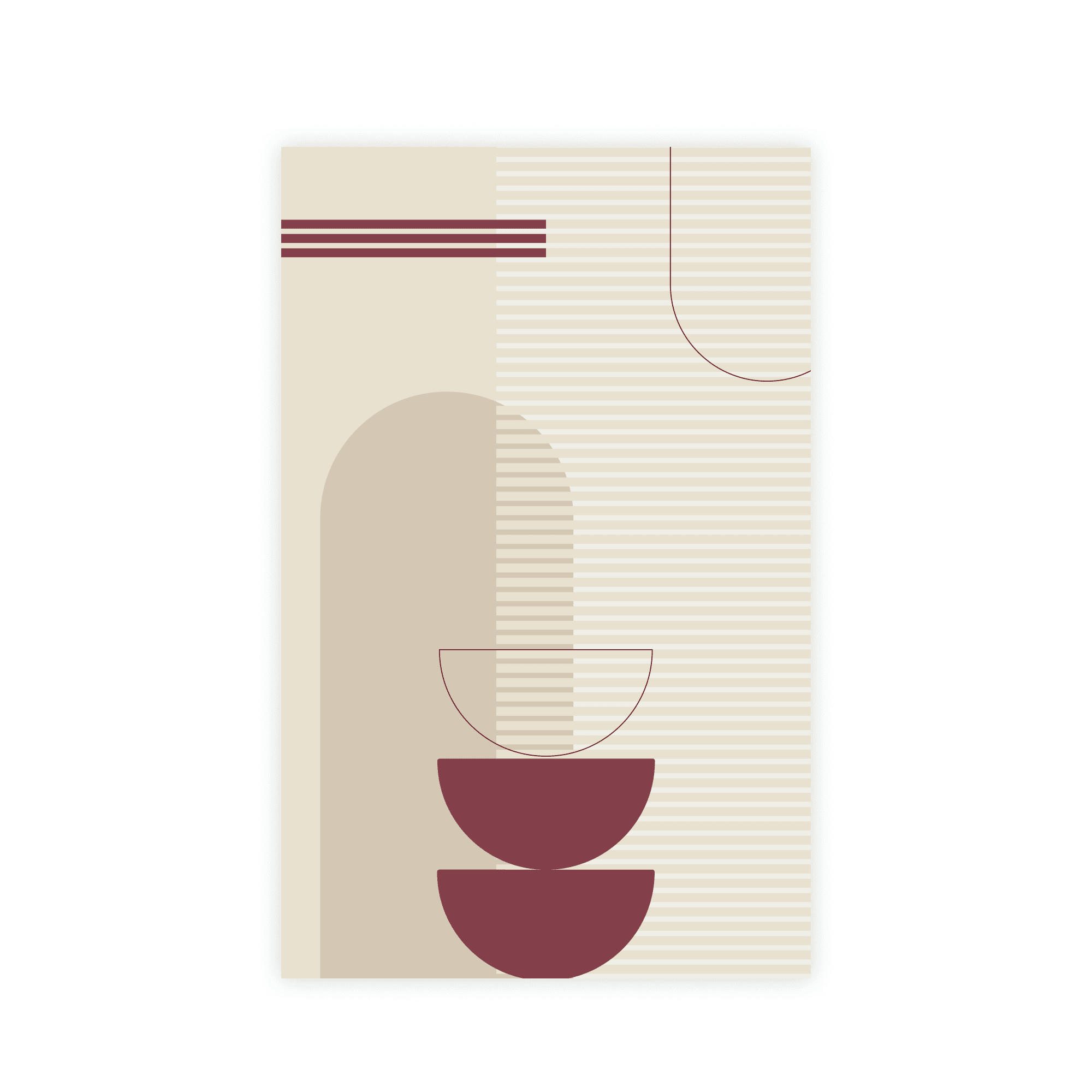 - Tapis salon polyester beige graphique