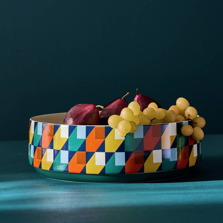 Habitat Geo Cube Stoneware Serving Bowl