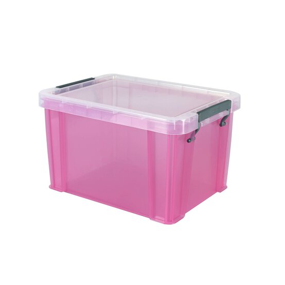 Whitefurze Allstore 5 Litre Transparent Pink Storage Box
