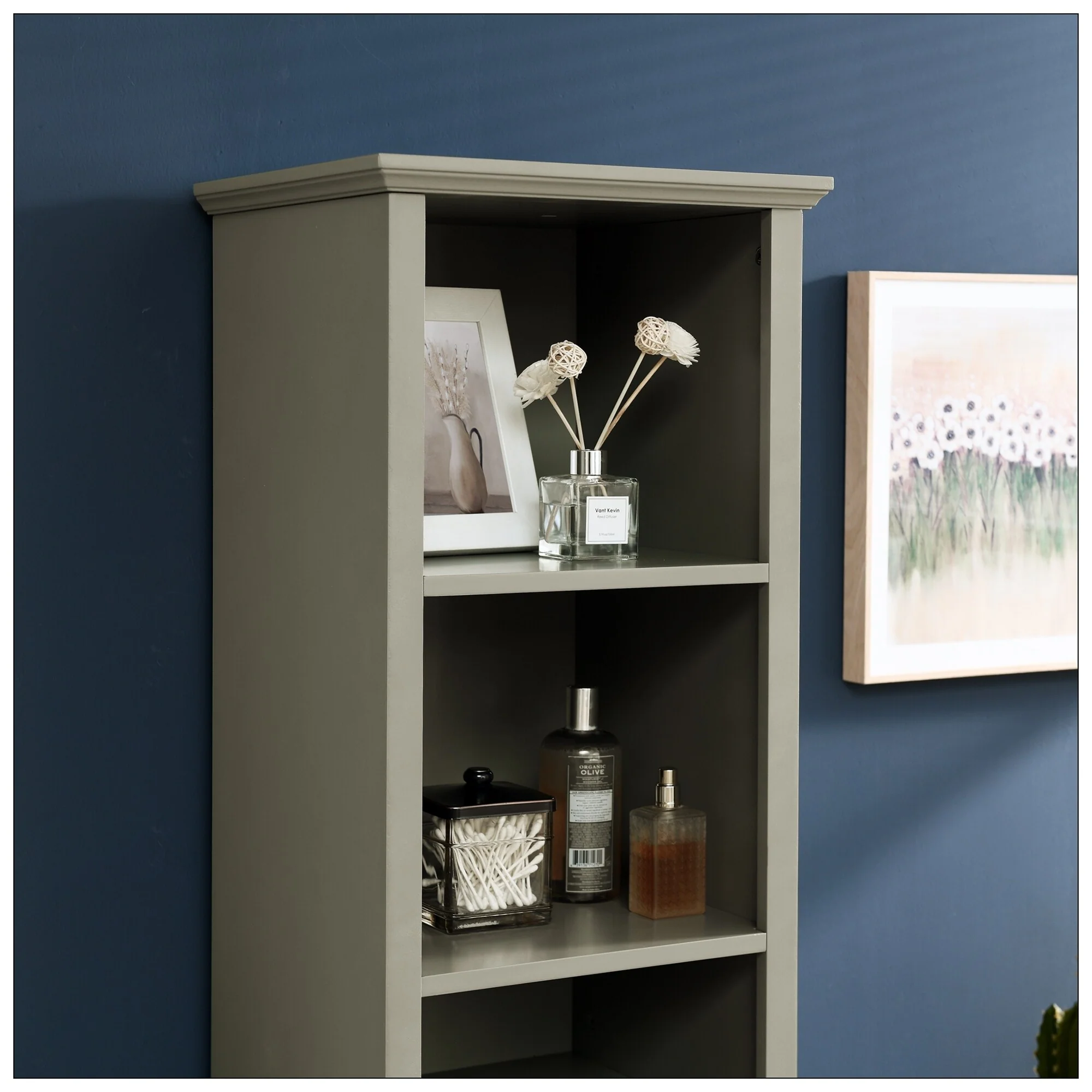 64 Tall Bathroom Storage Cabinet for Small Space