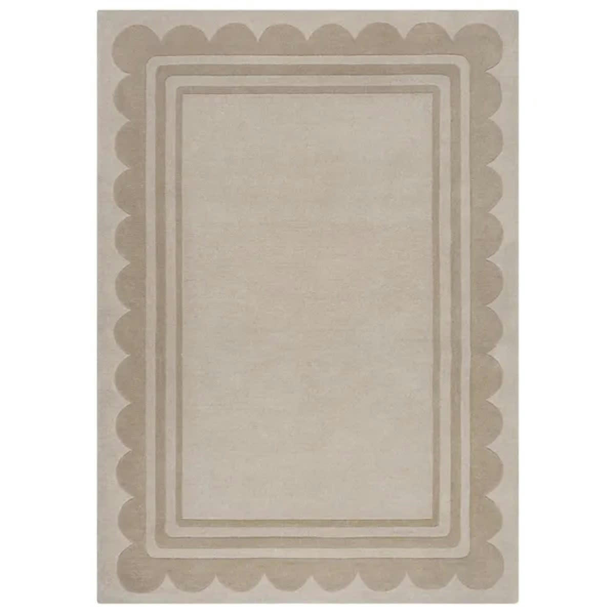 CASPO - Tapis de salon en laine beige 120x170 cm