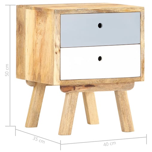 NNEVL Bedside Cabinet 40x35x50 cm Solid Mango Wood