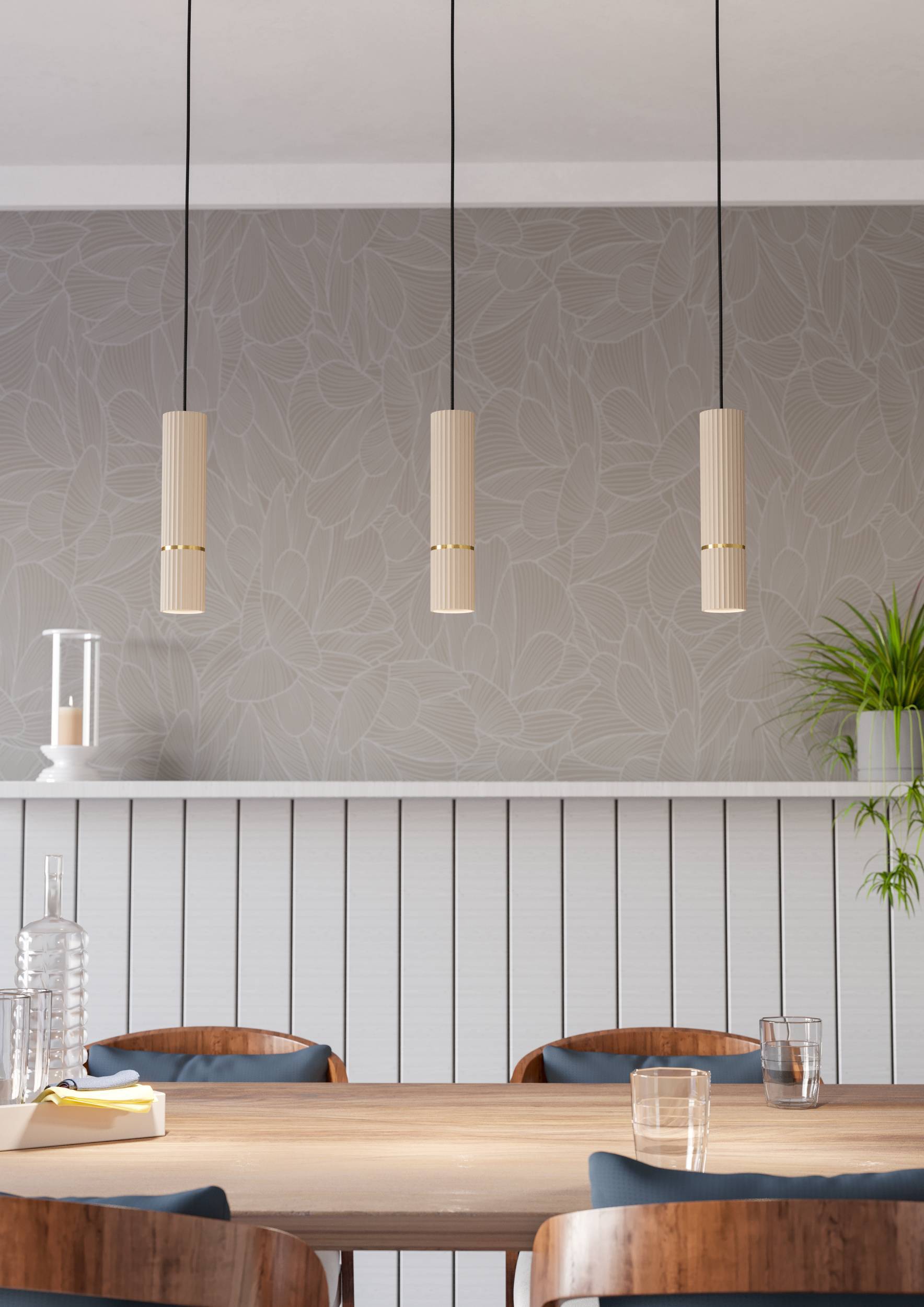 EGLO Caminia Hanglamp - GU10 - 77 cm - Zandkleur Beige Goud