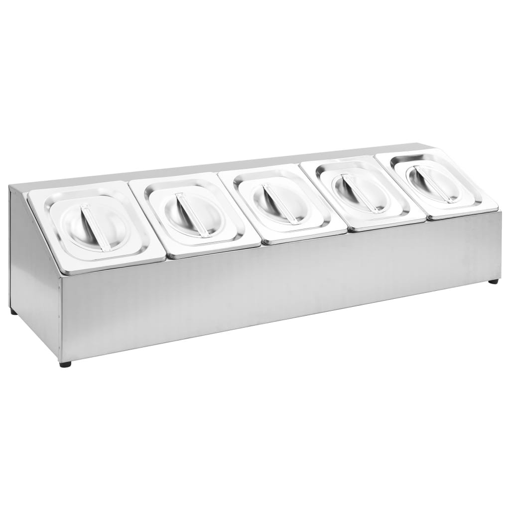 Pojemnik gastronomiczny Srebrny 22.5 x 82.5 x 21.5 cm Stal vidaXL