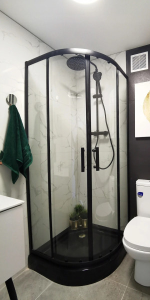 Kabina prysznicowa BLACK LOFT industrial czarna 80 półokrągł