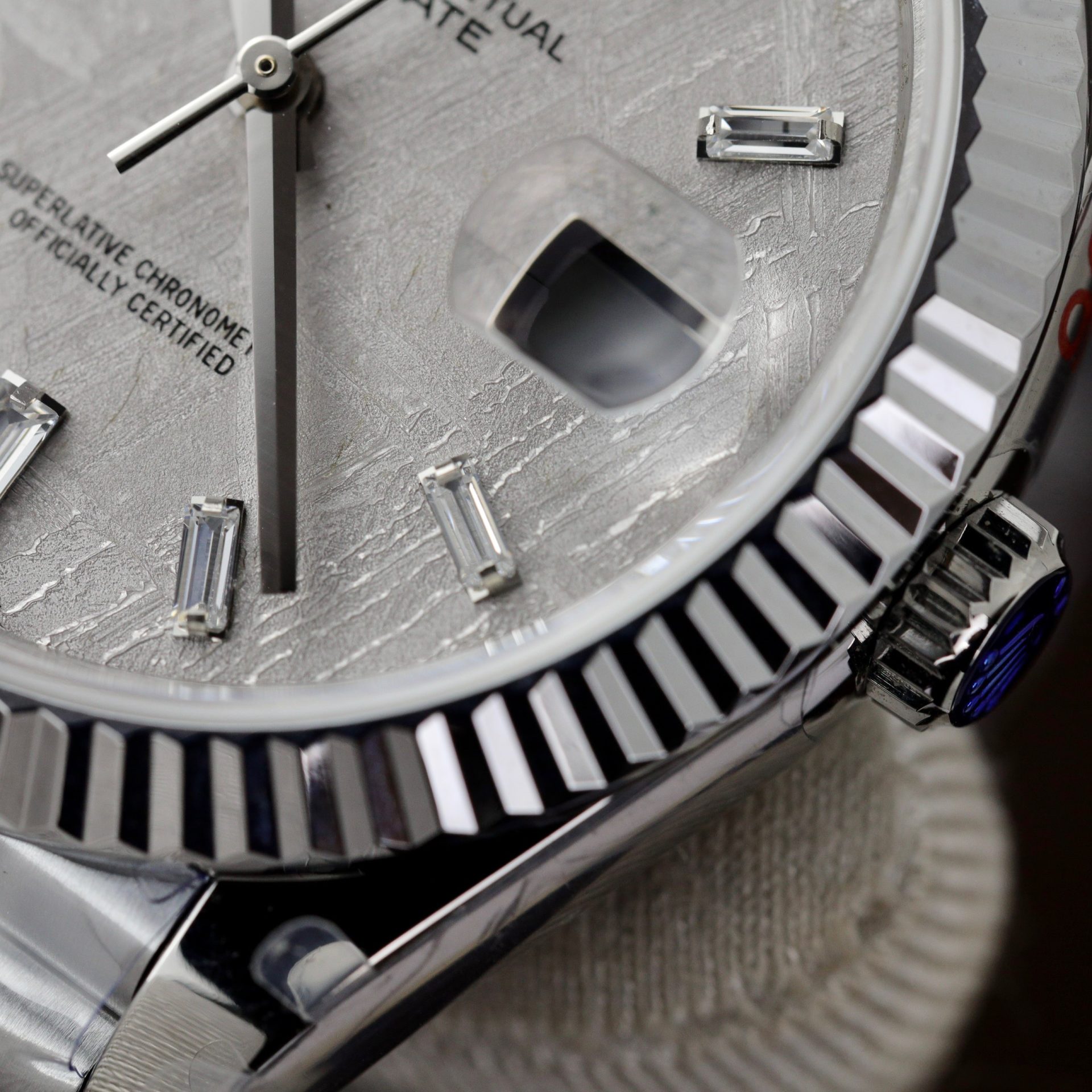 Rolex Day-Date 904L Steel Meteorite Dial With Diamonds 40mm Super Clone