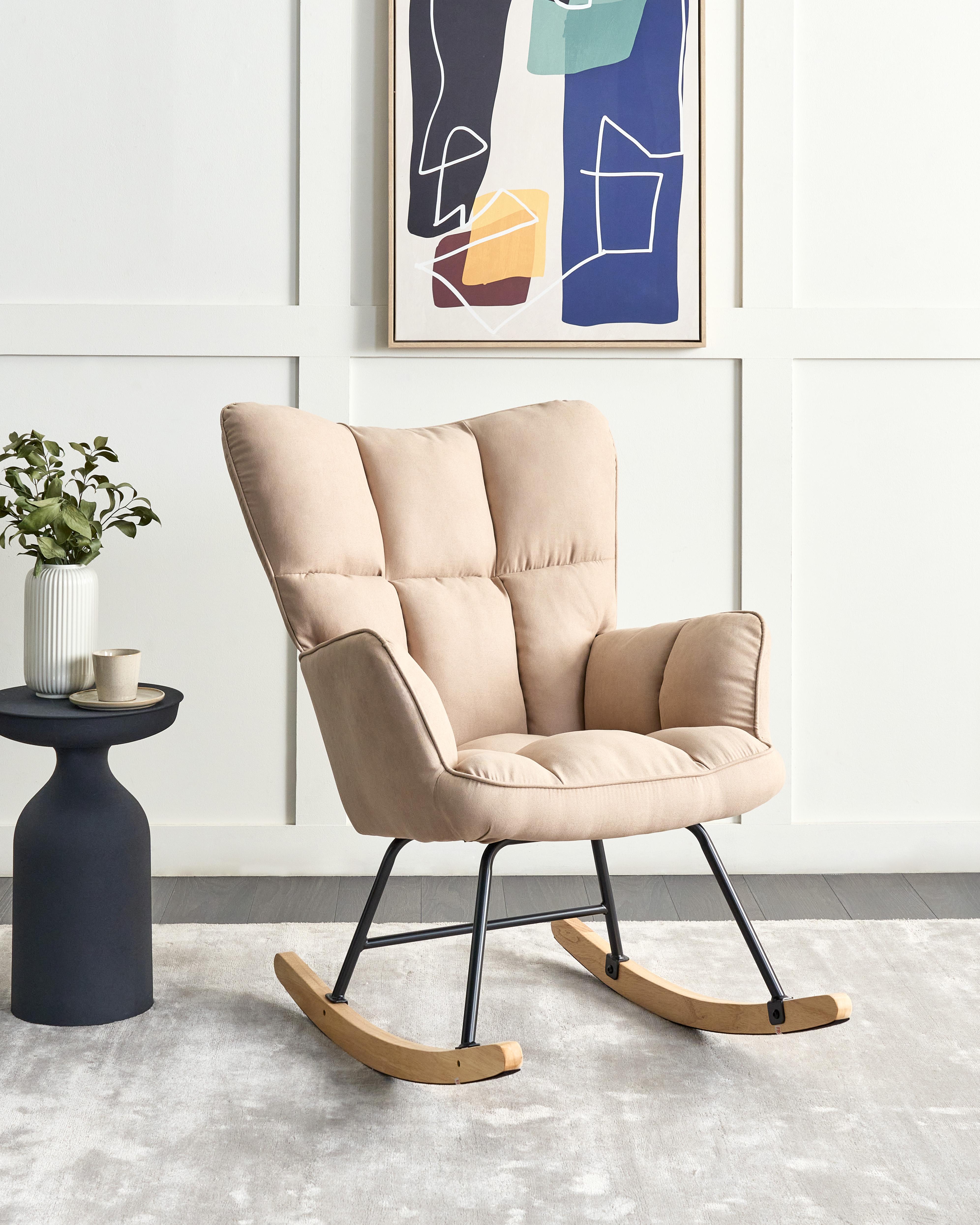 Rocking Chair OULU Fabric Beige