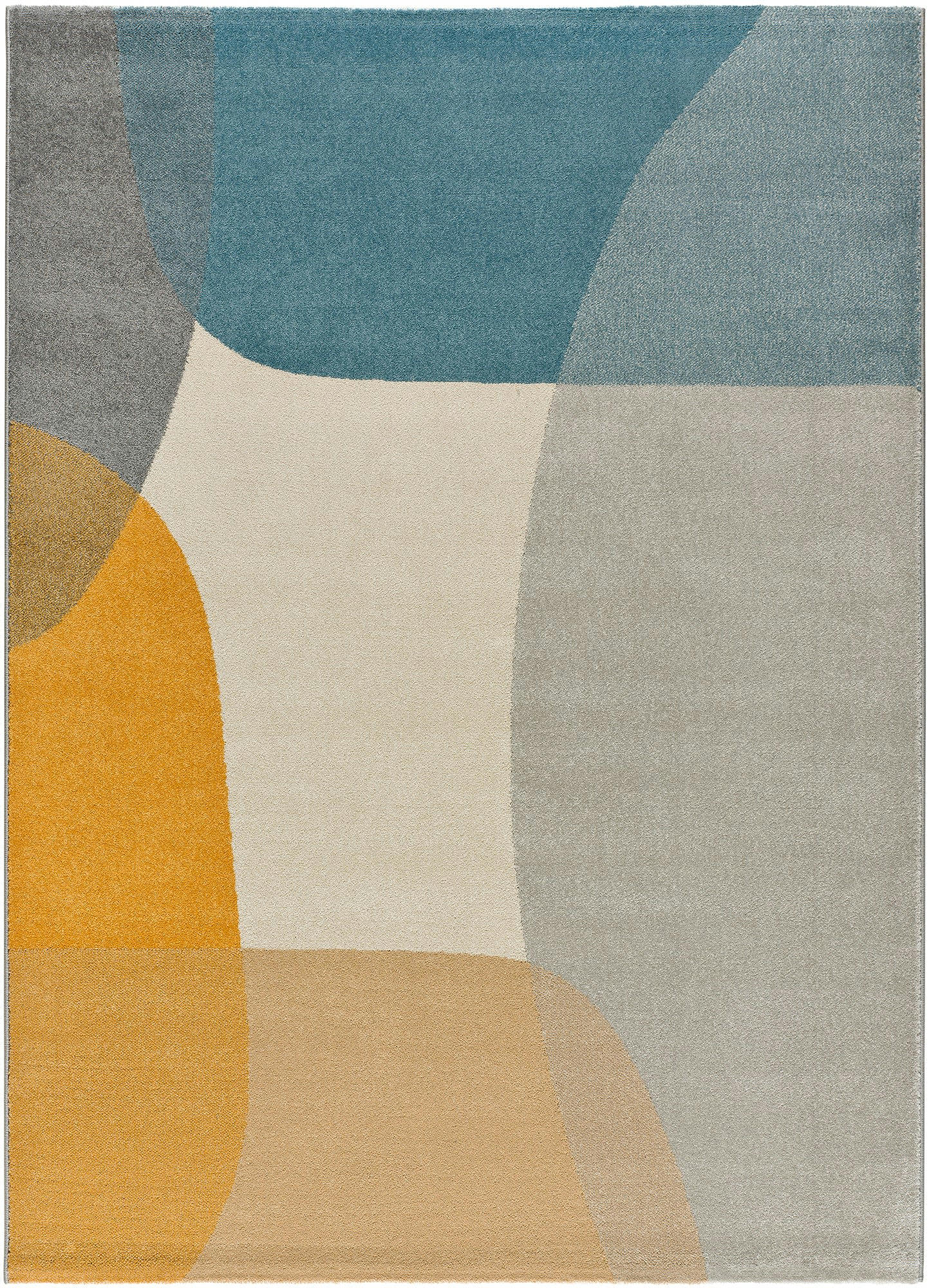 MONIC - Tapis formes en écru, moutarde et bleu, 160x230 cm
