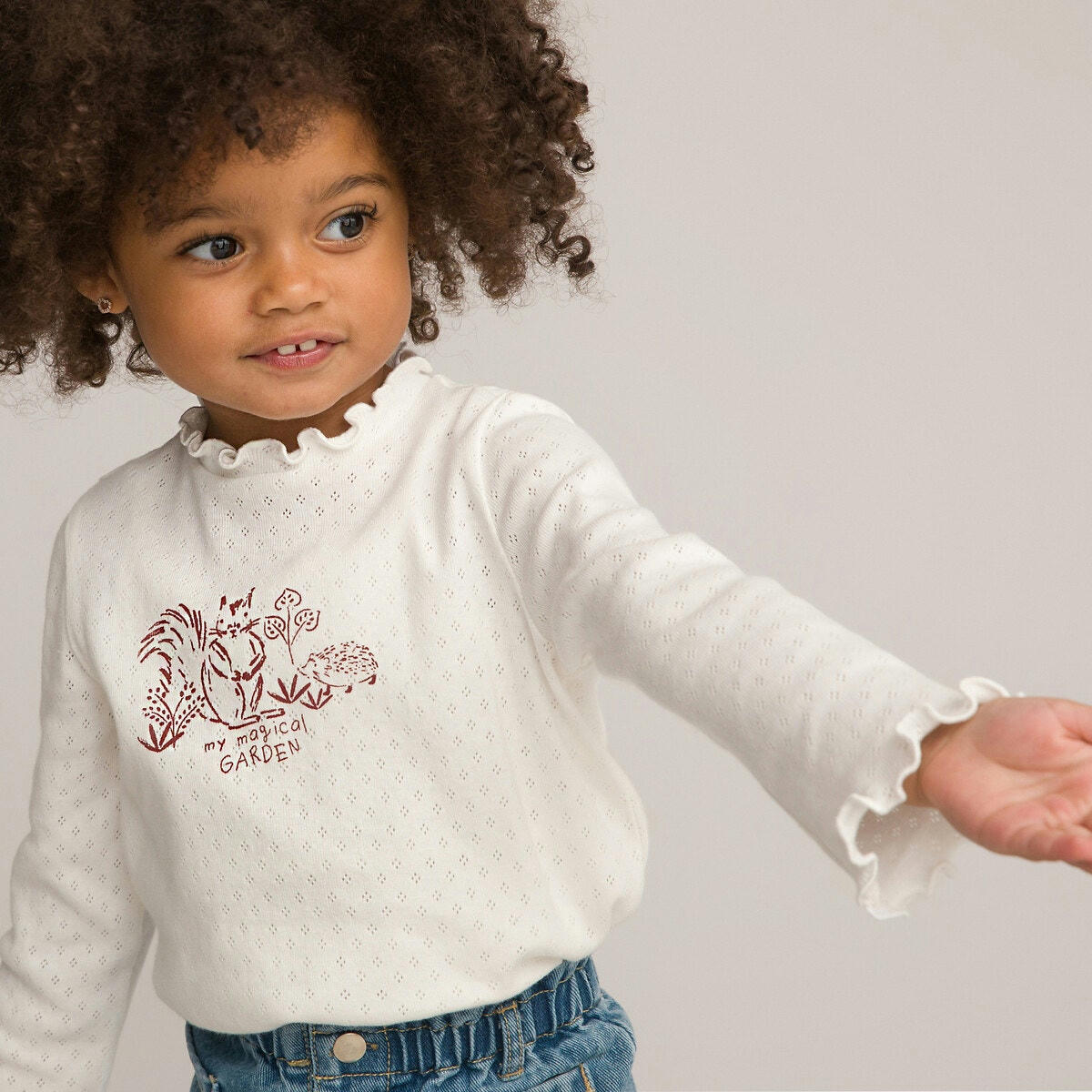 Lot 3 T-shirts manches longues, maille pointelle