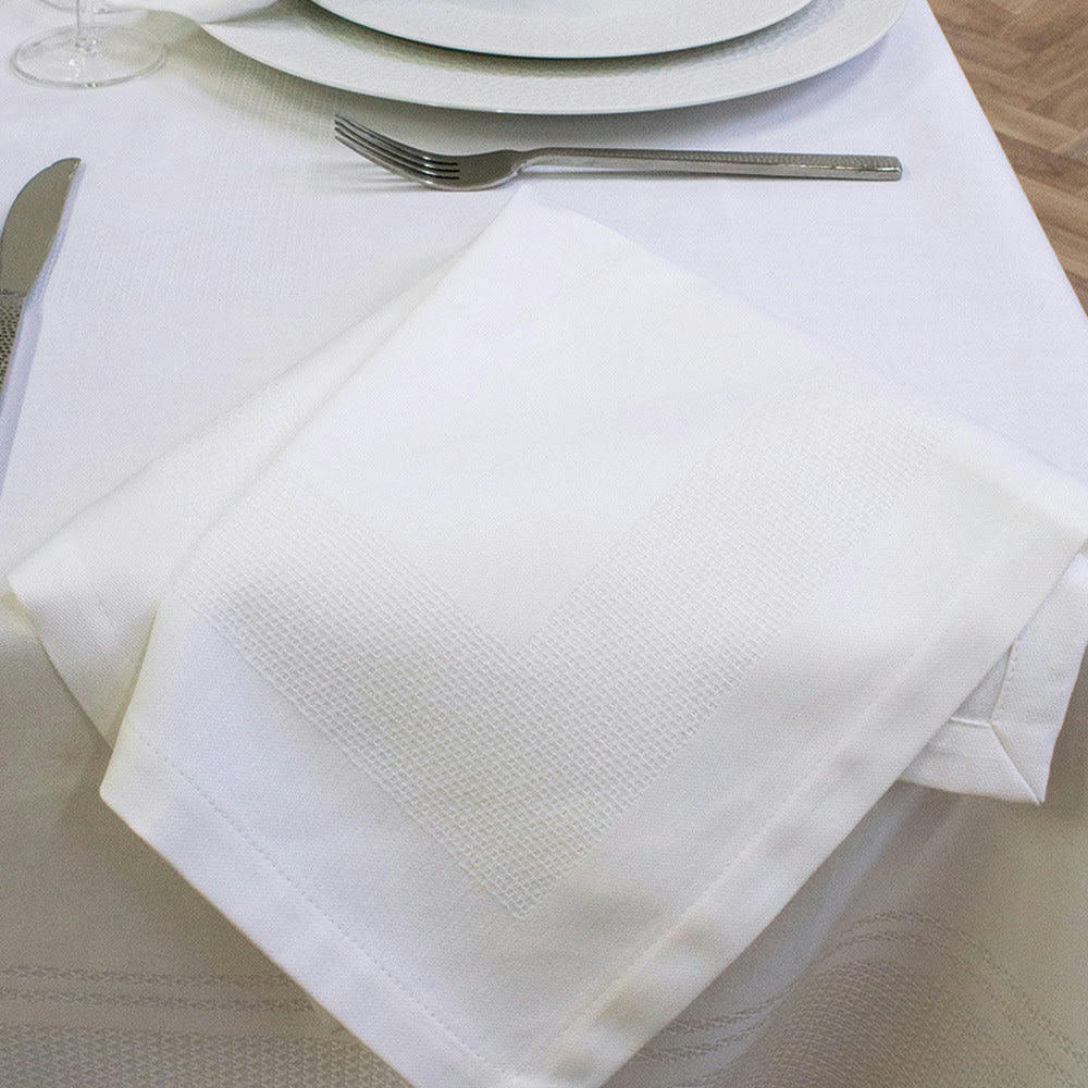 SIGNATURE BLANC - Serviette  pur coton blanc 48X48