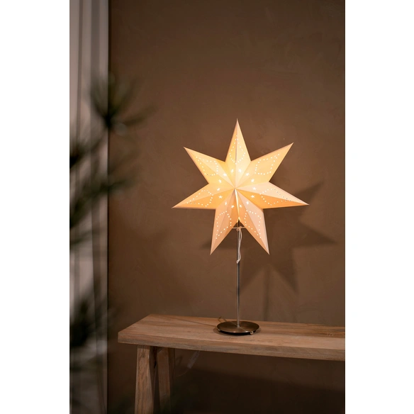 Leuchtstern »SATURNUS«, weiß, ø 45 cm, Höhe 67 cm, Zuleitung mit EIN/ AUS- Schalter, E14, 230V