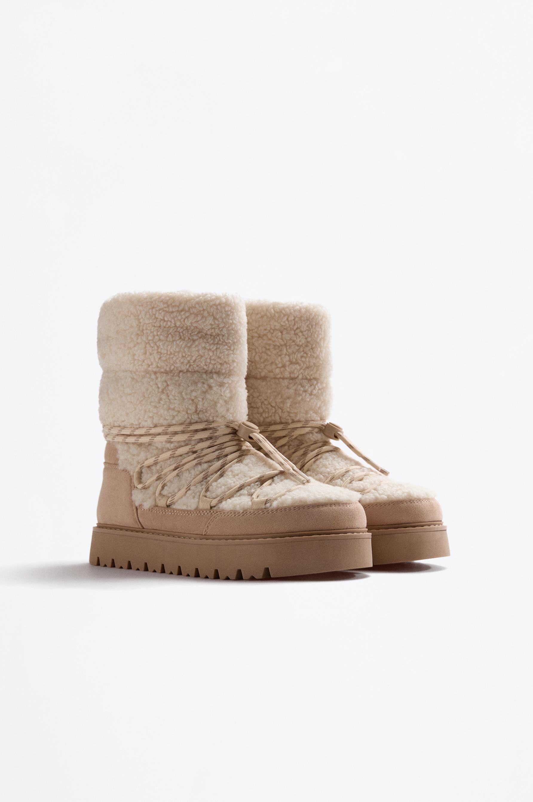 Bota nieve acordonada