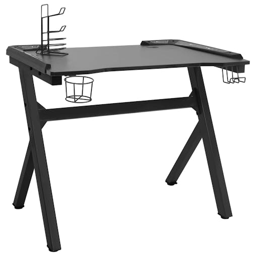 NNEVL Gaming Desk LED with Y Shape Black 90x60x75 cm