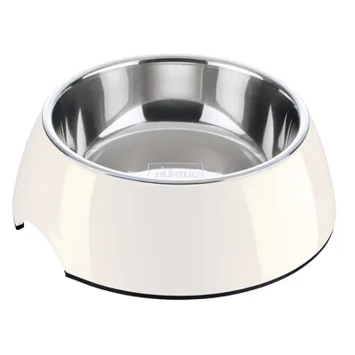 HUNTER melamine bowl white, with stainless steel inlet