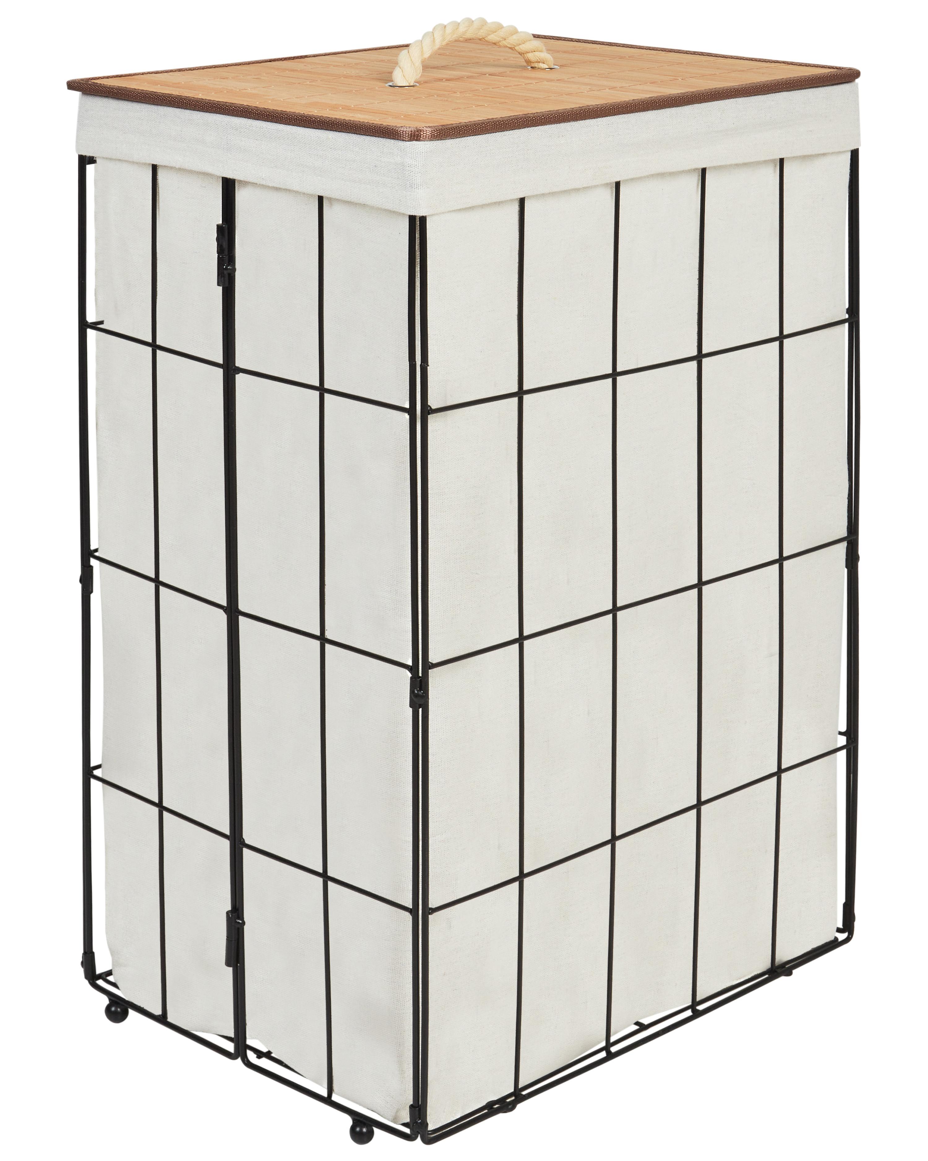 Laundry Basket MIRISSA Metal Black 72 L