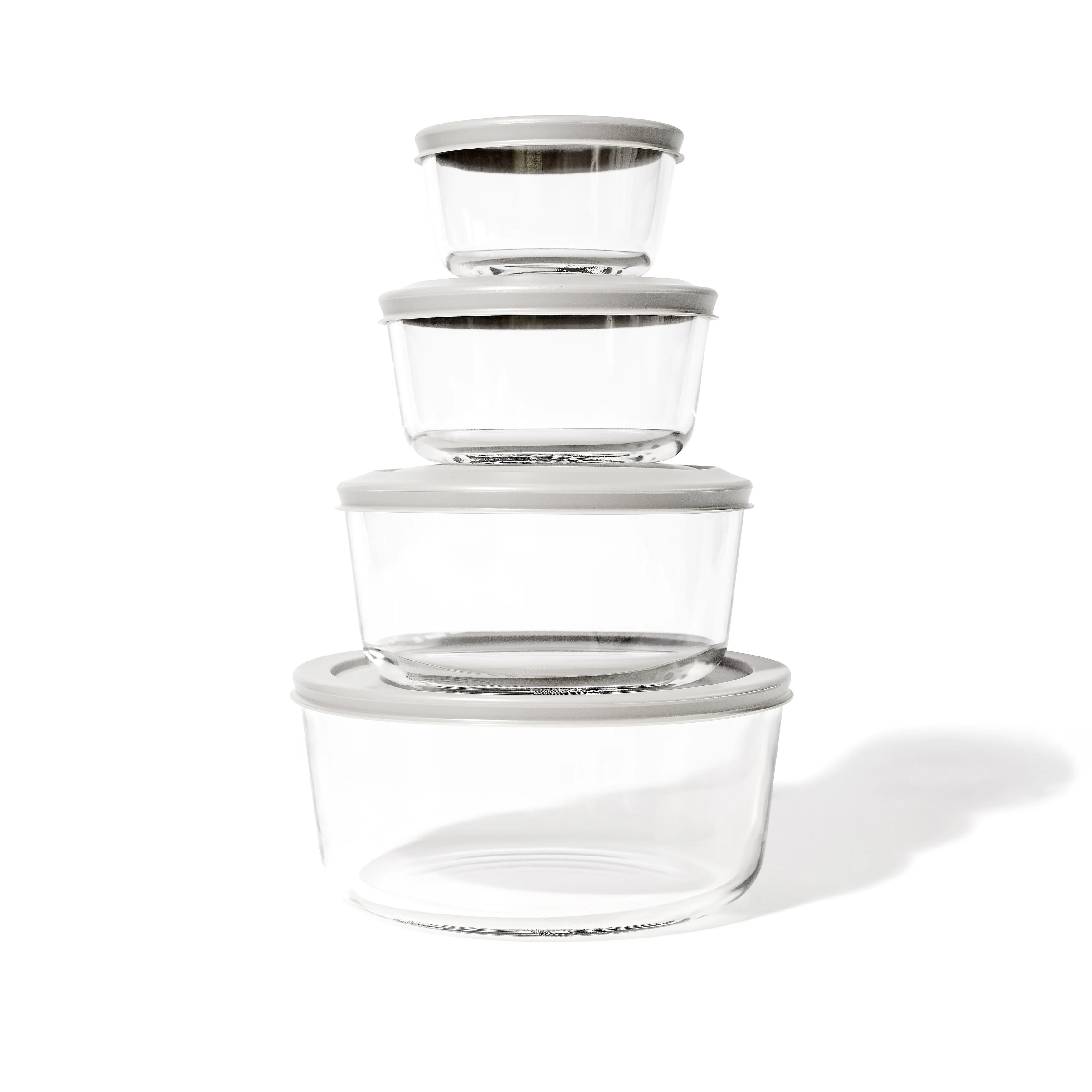 Glass Food Storage Set - Round Nesting, 8-Piece, BPA-Free, Airtight Lids, Microwave & Oven Safe