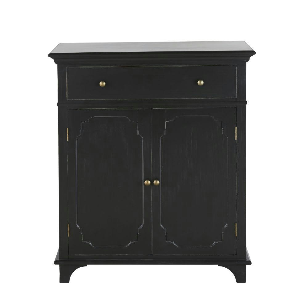 Selena - Buffet 2 portes 1 tiroir noir charbon