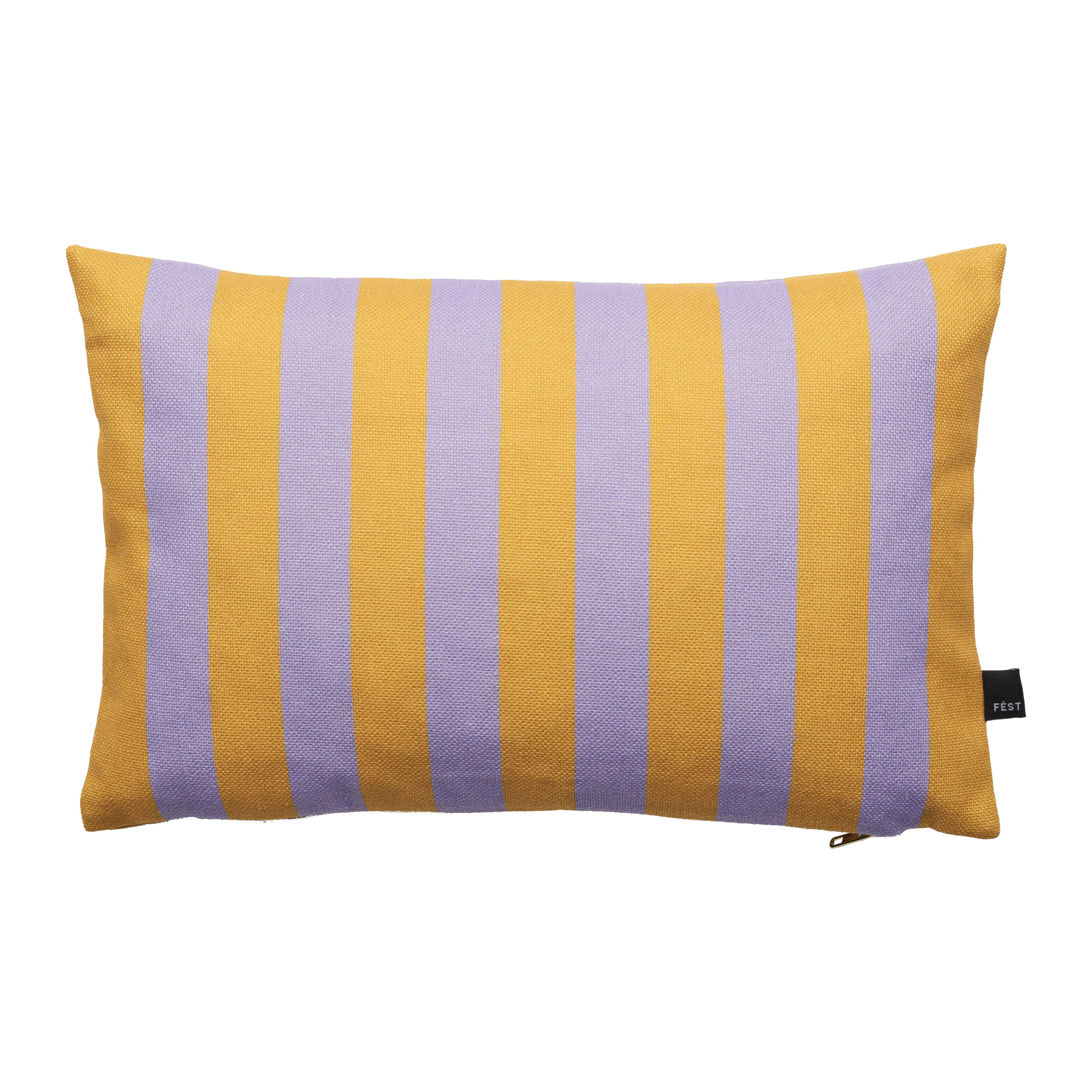 FÉST Stripes & Checks Sierkussen 30 x 45 cm - Orange / Purple