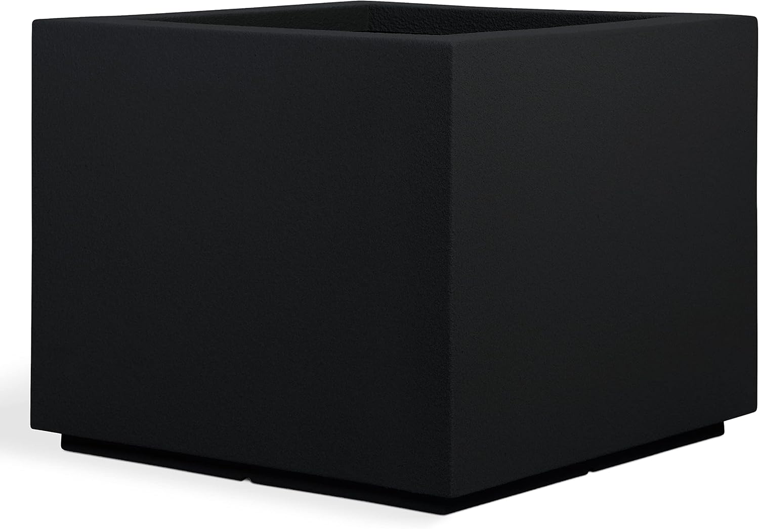 PolyStone Monterray Square Outdoor Planter  23 L x 23 W x 19 H – Lightweight Modern Garden & Patio Planter  Weather Resistant Indoor/Outdoor Décor  Black