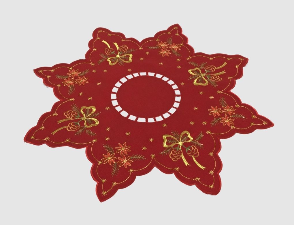 Tischdecke Sternform Weihnachten Rot