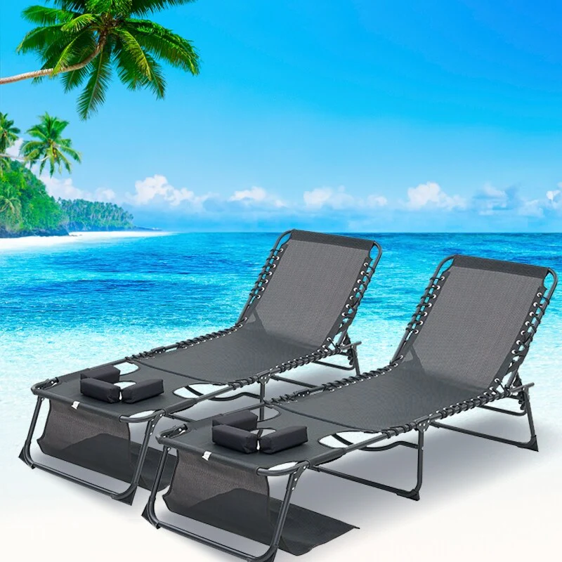 5-Position Adjustable Recliner Chair Face Down Chaise Lounge Chair, Foldable Tanning Chair with Face& Arm Holes