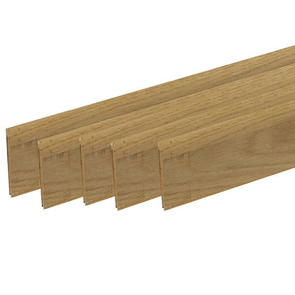 lot de 5 plinthes bord arrondi MDF Revêtues chêne clair 2200 x 68 x 10 mm