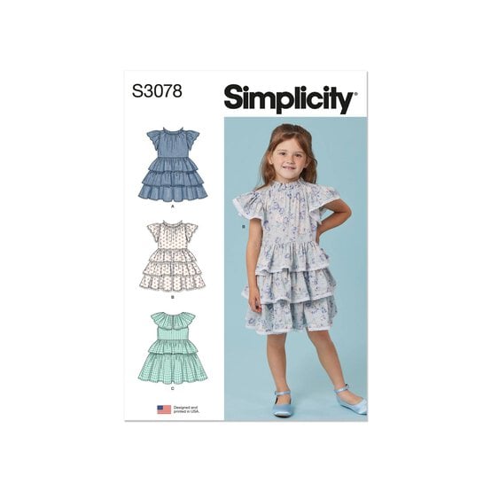 Simplicity Children’s Dress Sewing Pattern S3078 (3-8)