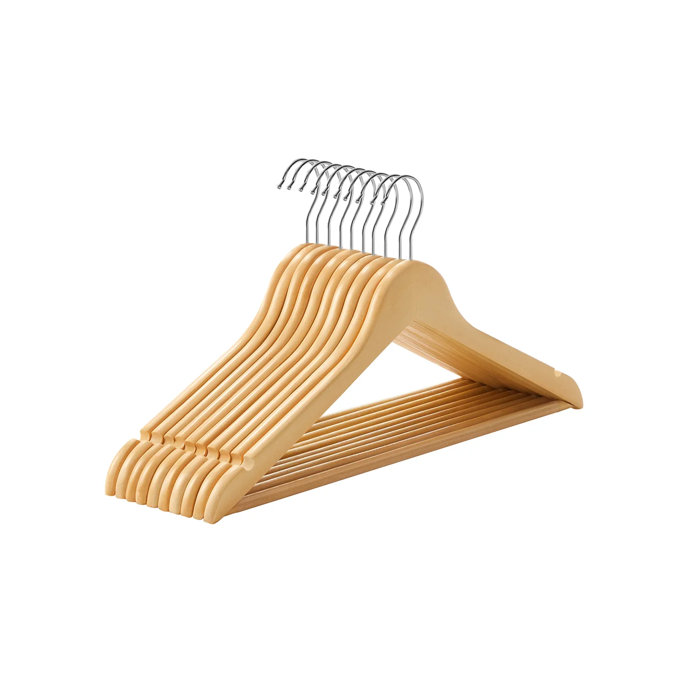 Cintres bois antidérapant crochet pivotant