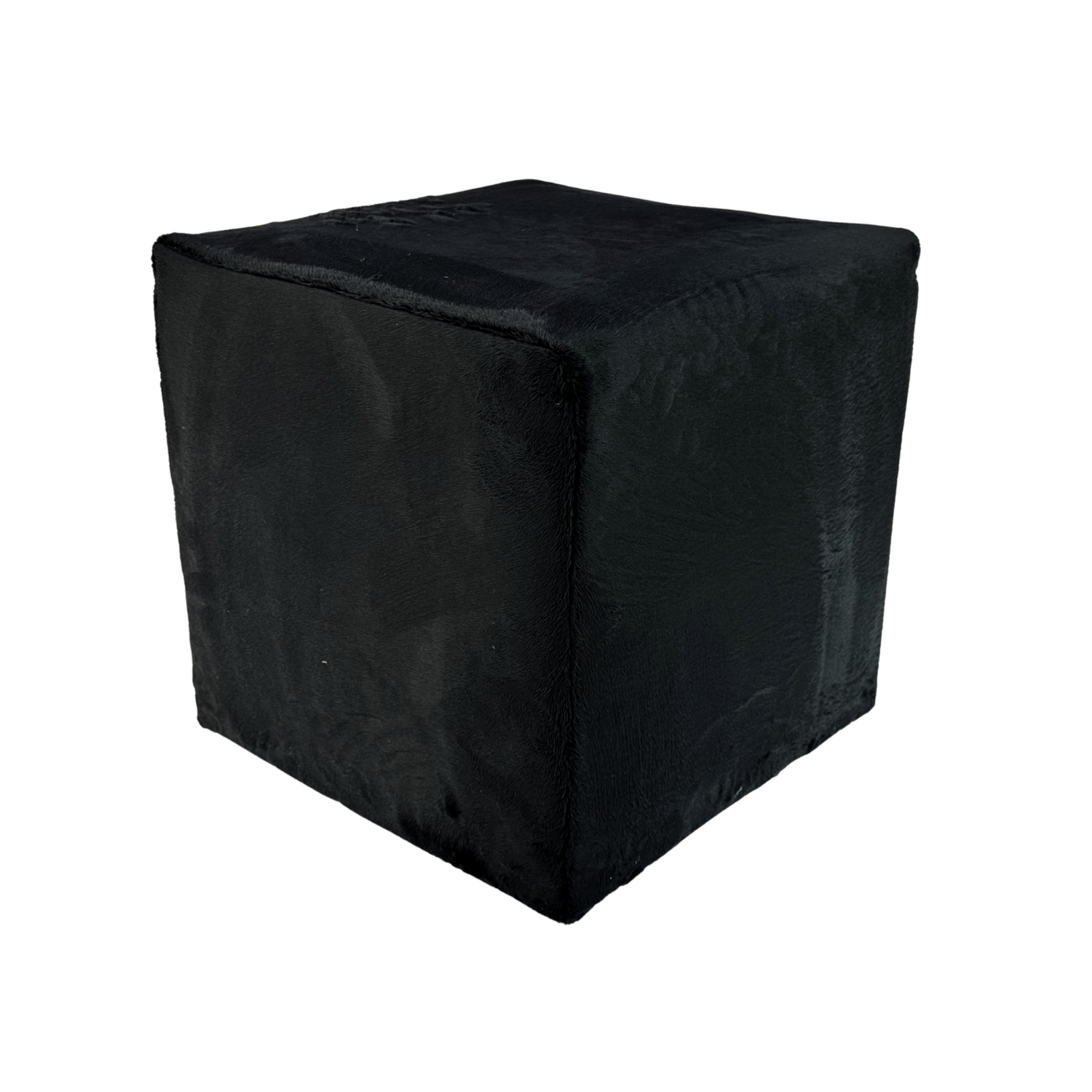 Pufa 40×40 cm VELVET MINKY kwadratowa siedzisko miękki welur czarna