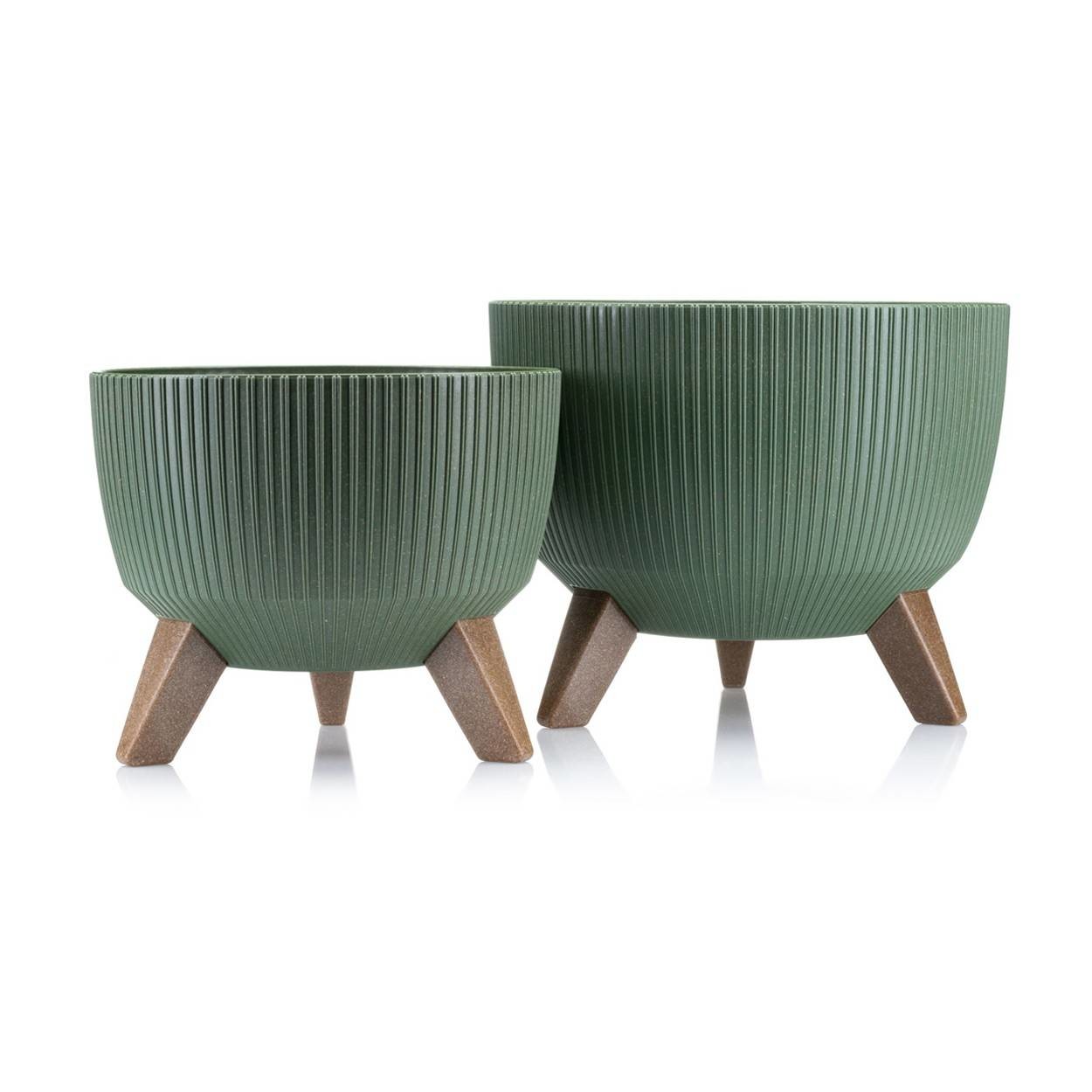 Zestaw doniczek Rosa linea Eco wood zielone