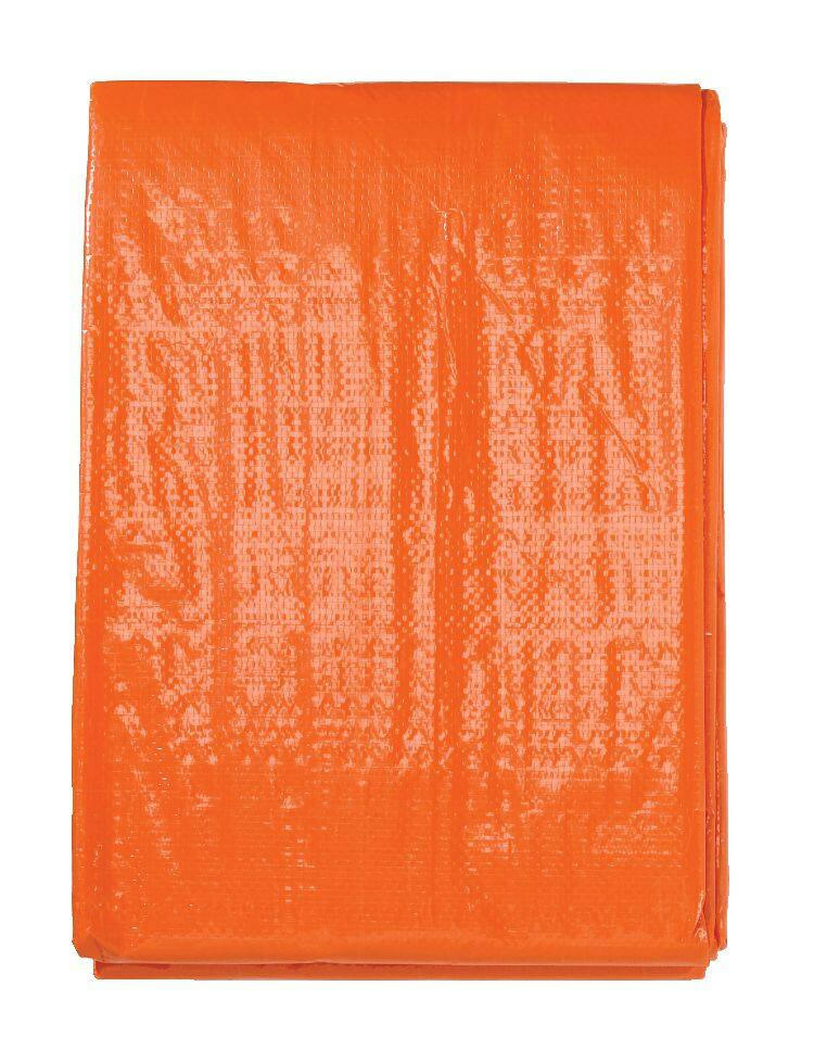 Certified Standard Duty Orange Poly Tarp, for High Visibility, 10-ft x 12-ft