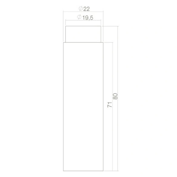 Türstopper, D.22x80 mm Wandmontage