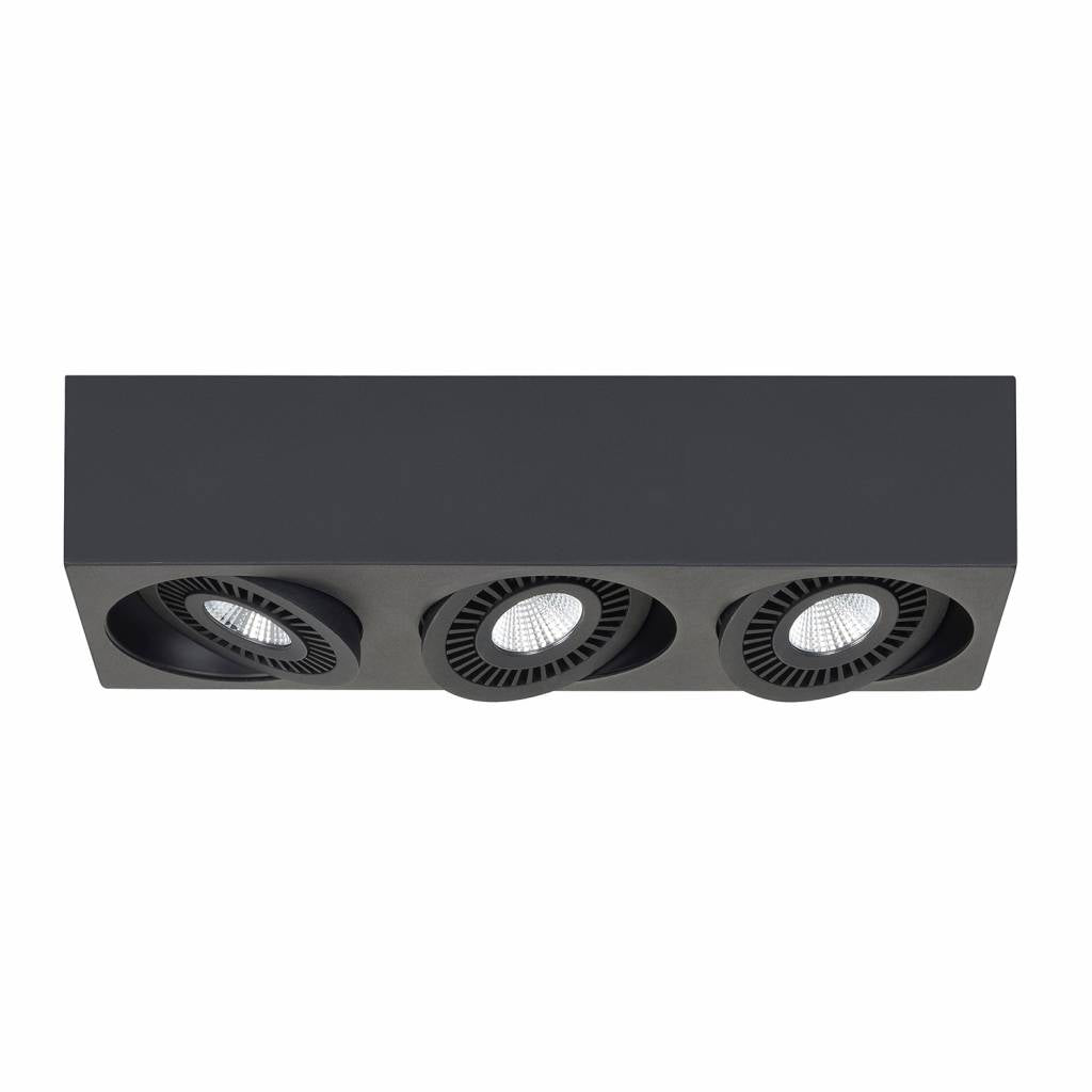 Highlight spot Eye - 3 lichts - 36 x 9  cm - zwart