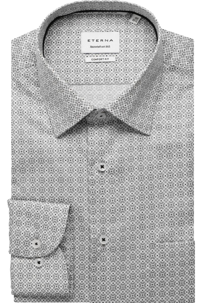 ETERNA Dynamic Cotton Comfort Fit Hemd hellgrau, Bedruckt