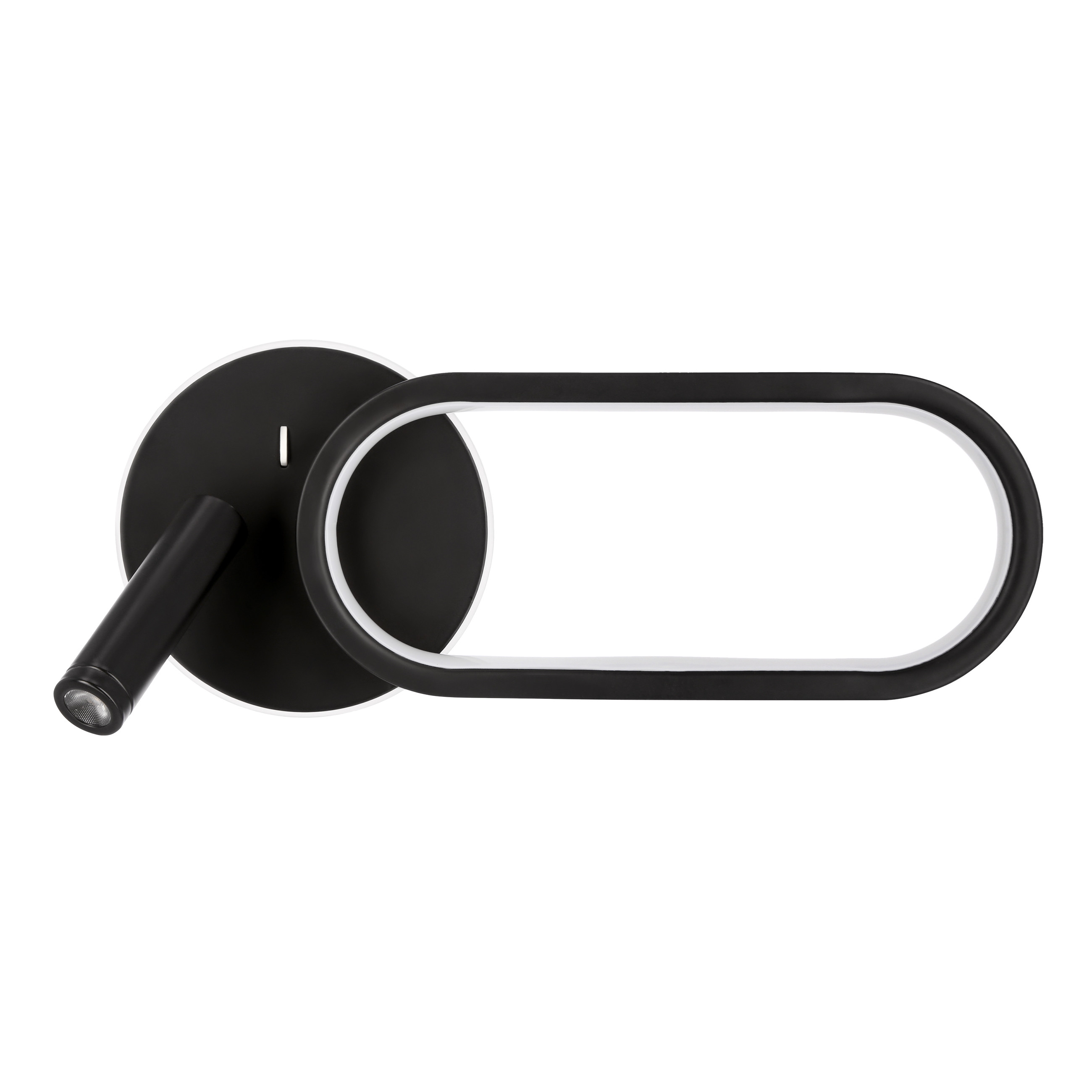 Lampa kinkiet MONET owal czarny 13w led 3000k, 4000k, 6000k klosz biały