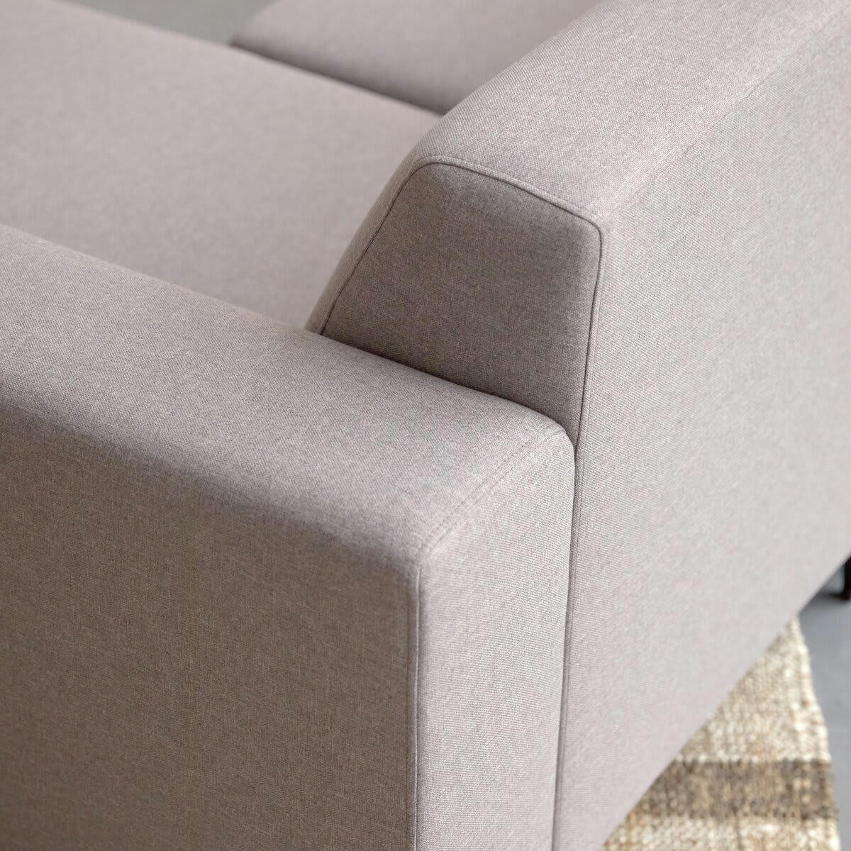 LARS - Canapé d'angle droit en tissu gris 300 x 150 cm, 5 places