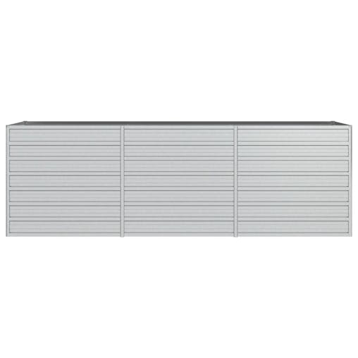 NNEVL Garden Raised Bed 240x80x77 cm Galvanized Steel Silver