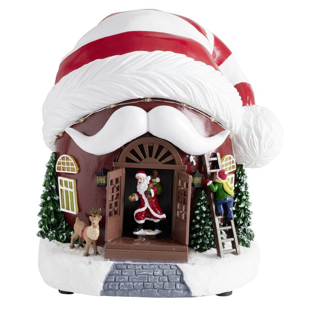 Village de No&euml;l LED animé scène maison bonnet 21x20xH21,5cm