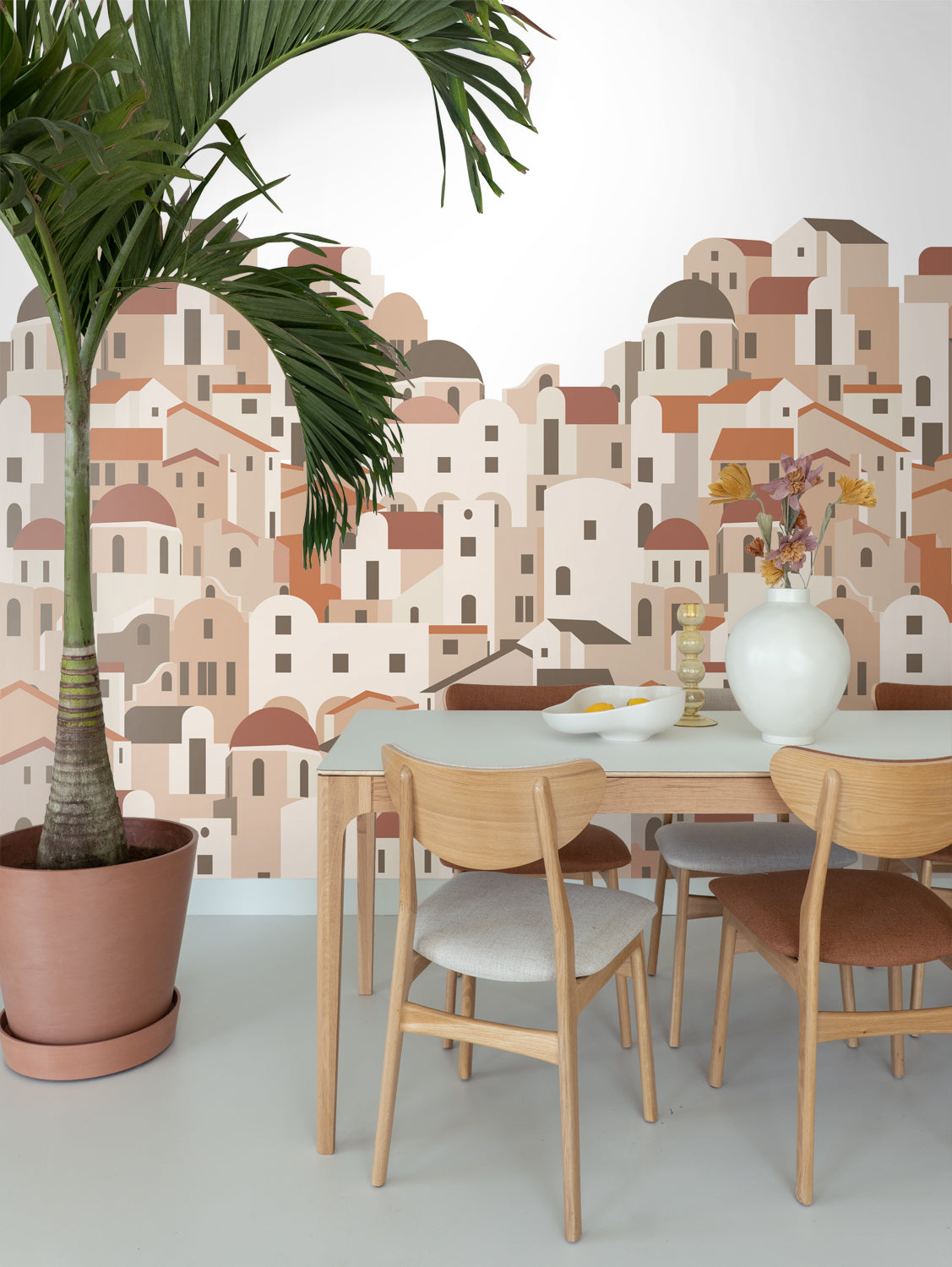 ESTAhome fotobehang mediterrane huisjes terracotta - 200 x 279 cm - 159259