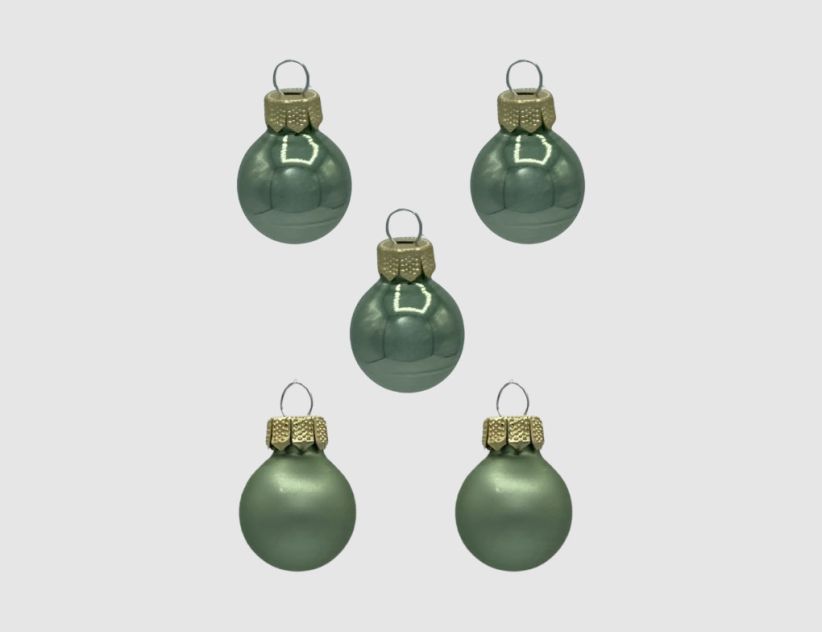 Weihnachtskugeln Salbei Glas Ø2cm matt & glänzend