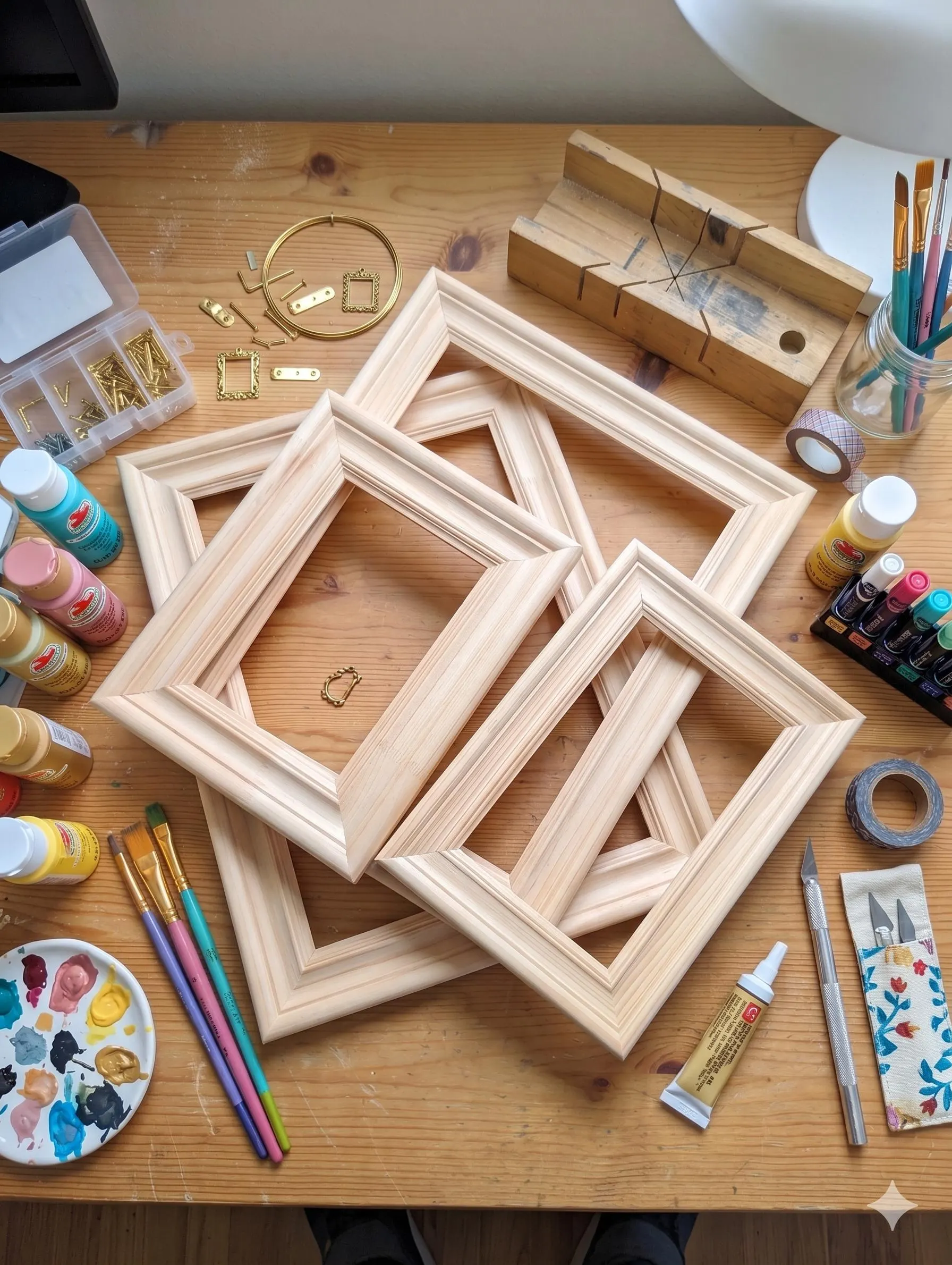 Unfinished Wood Frames Bulk DIY Paintable Picture Frames 1.5 Wide Raw Wood Frame Craft Frames