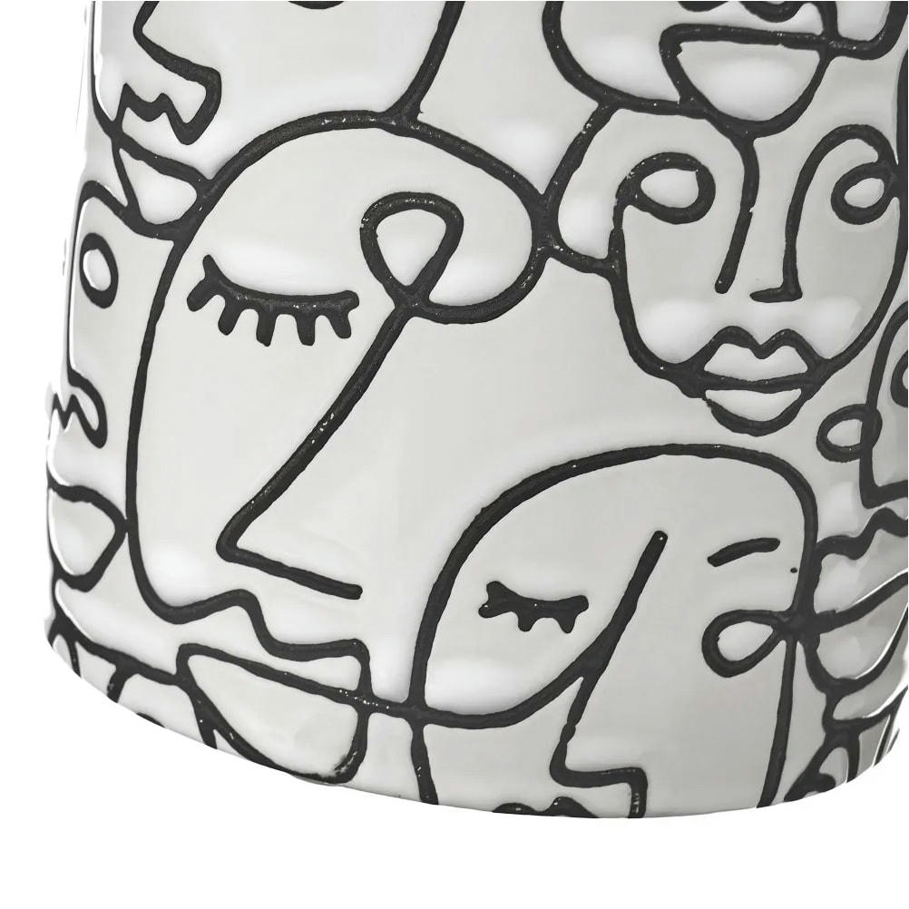 ARTY - Petit cache pot en céramique blanche H10cm