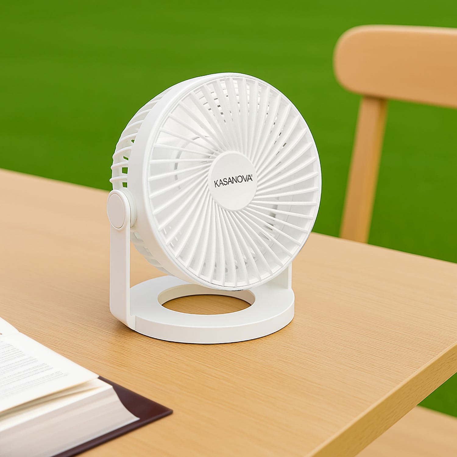 Miniventilatore da tavolo senza fili bianco