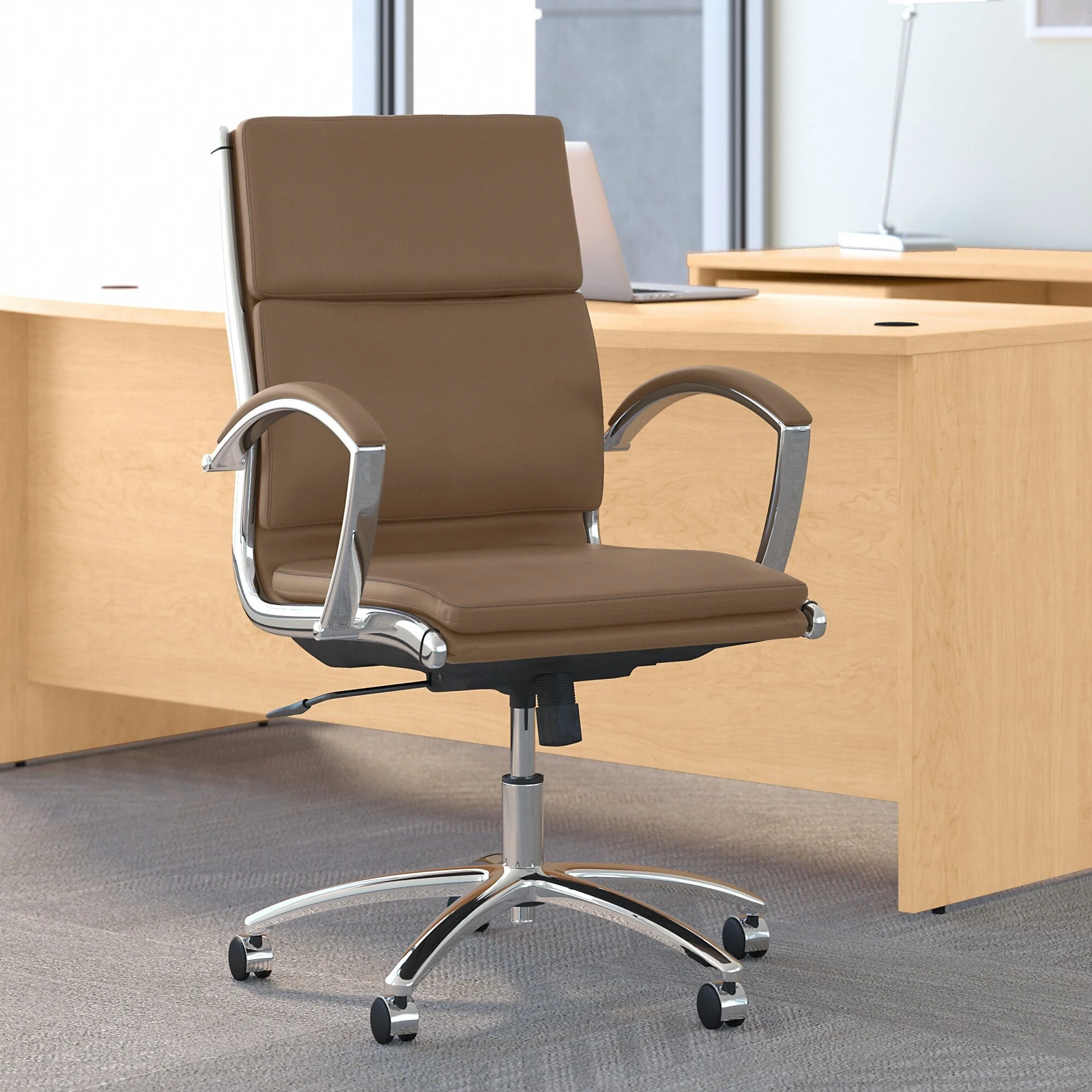 Salinas Mid Back Leather Executive Office Chair by Bush Furniture