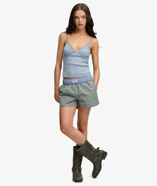 Mini Check Cotton Shorts