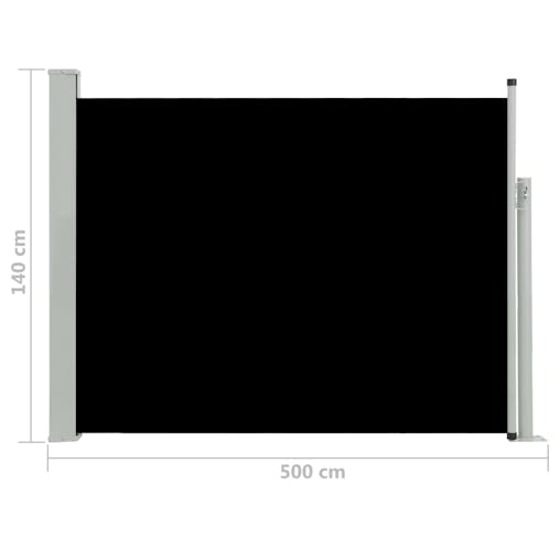 NNEVL Patio Retractable Side Awning 140x500 cm Black