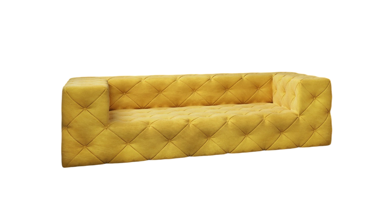 Ropez Fresco sofa 3 osobowa pikowana welur złoty