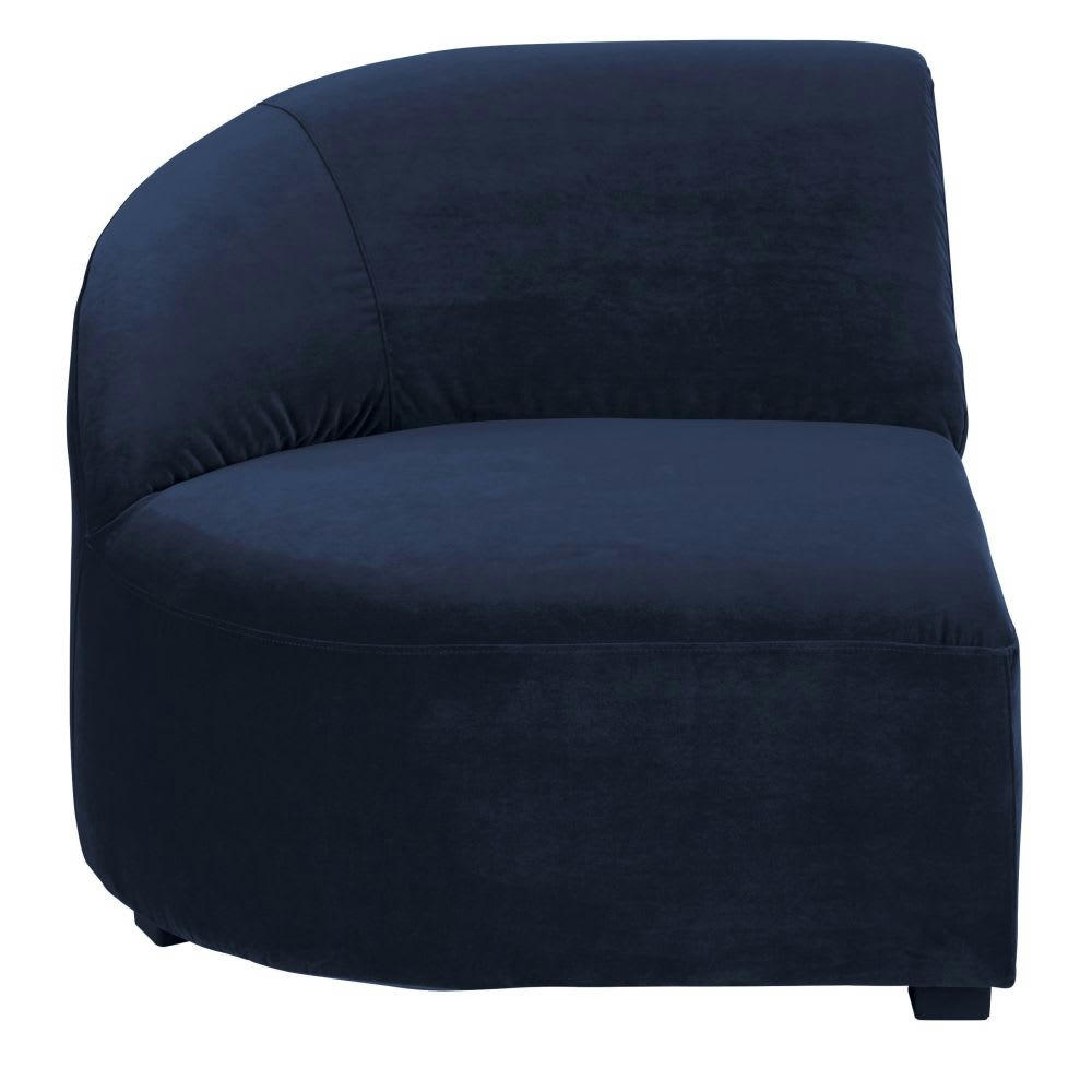 Virgile - Accoudoir gauche pour canapé modulable en velours bleu nuit