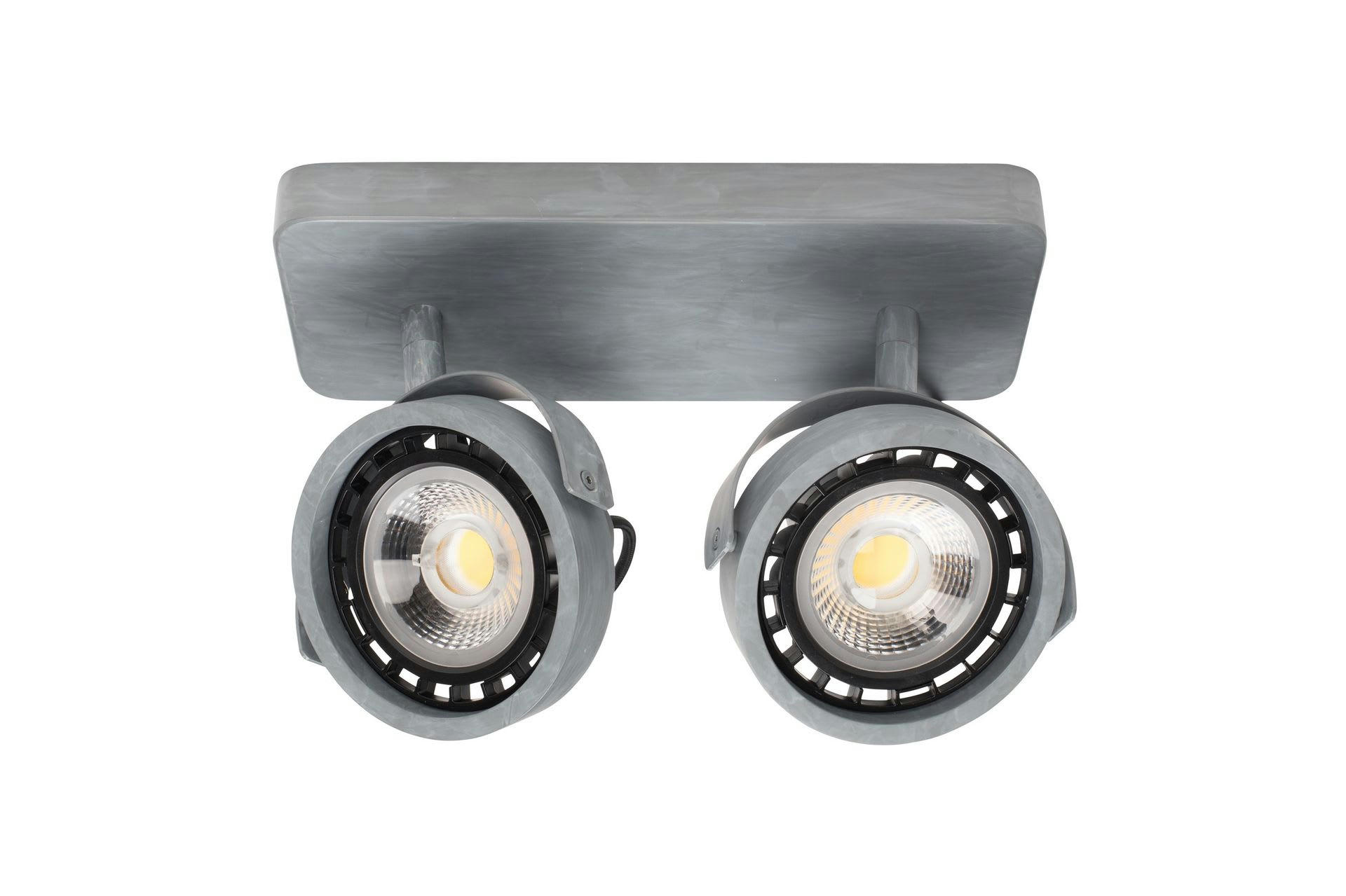 DICE - Double spot en métal argenté