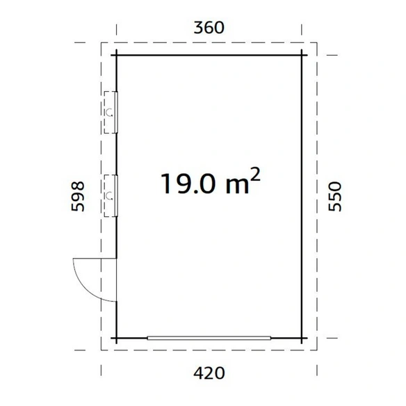 Garage »Rasmus«, Aufstellmaße BxTxH: 420 x 598 x 253 cm, Blockbohlensystem, Holz